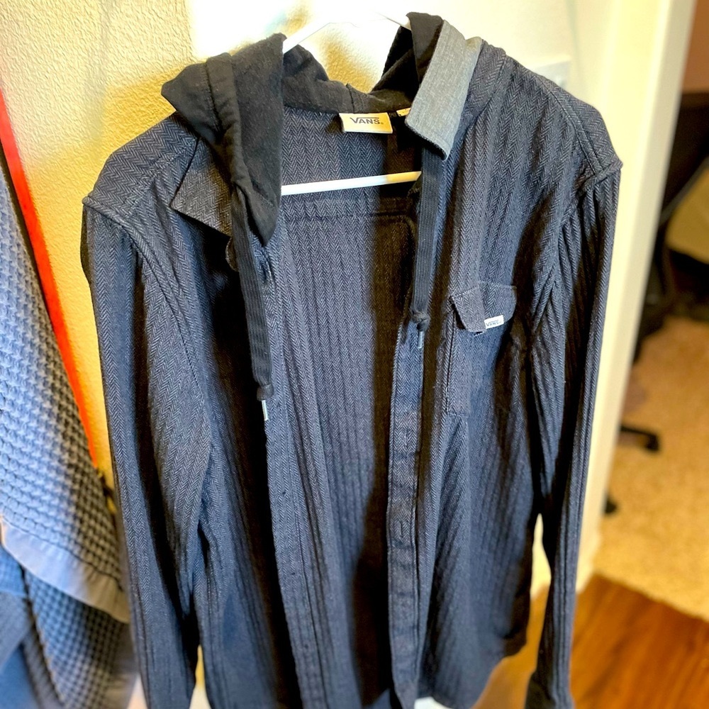 (Brand New!) Vans Charcoal Grey Light Summer Jacket w/ Hoodie